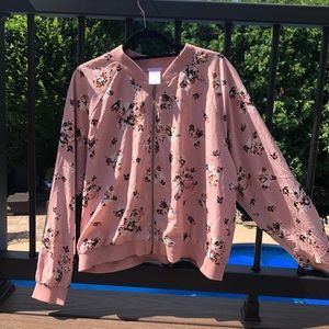 Xhilararion floral print pink lightweight jacket